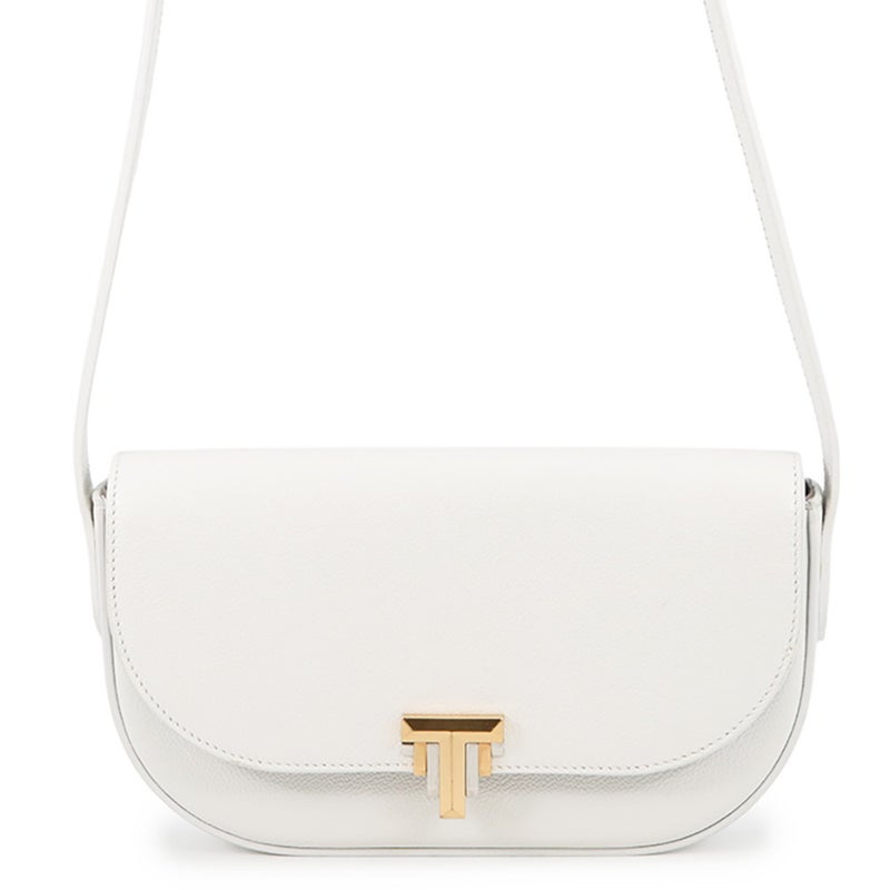 ティファニー ショルダーバッグ Tデコ レザー Tiffany&Co. 白