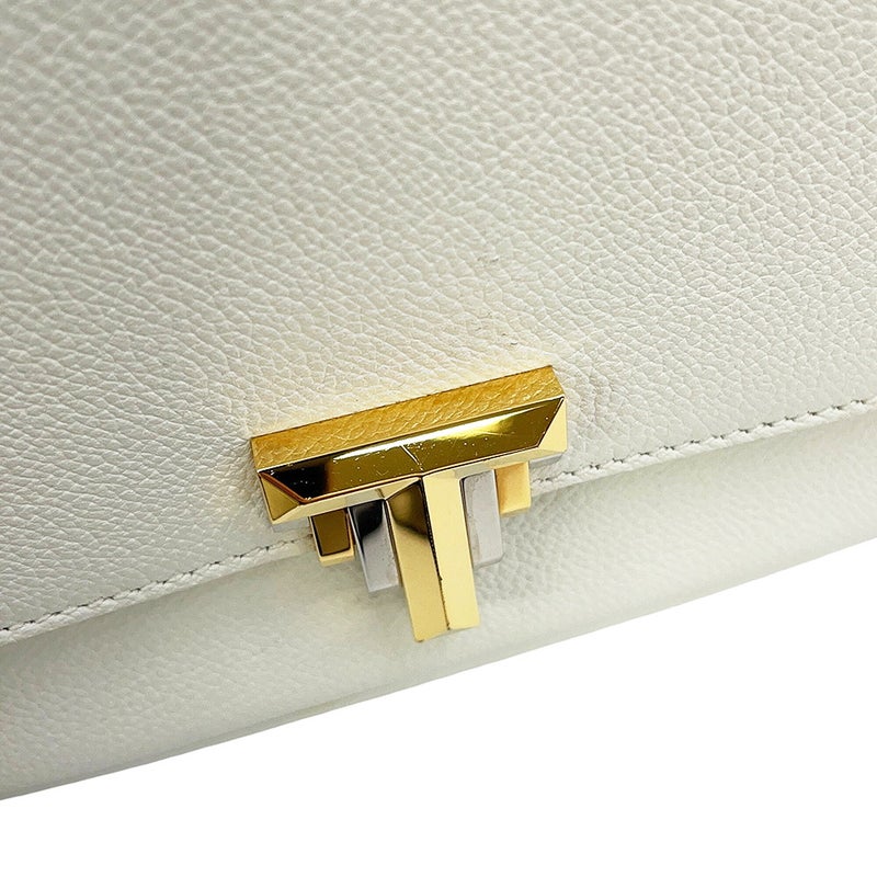 ティファニー ショルダーバッグ Tデコ レザー Tiffany&Co. 白