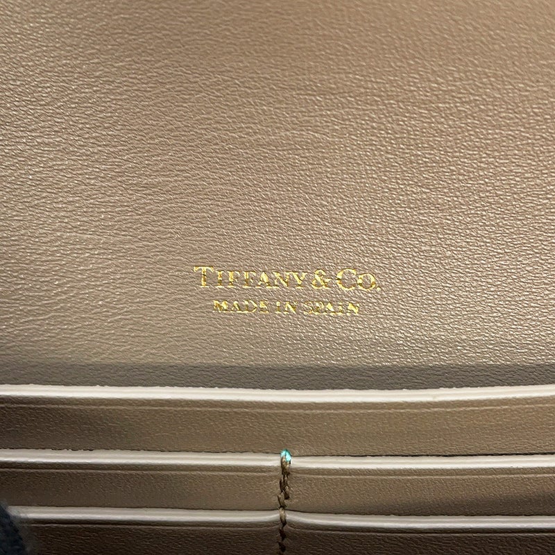 ティファニー ショルダーバッグ Tデコ レザー Tiffany&Co. 白