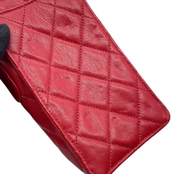 シャネル チェーンショルダーバッグ ポシェット マトラッセ ココマーク ラムスキン CHANEL バッグ フォンポーチ