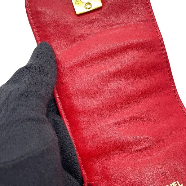シャネル チェーンショルダーバッグ ポシェット マトラッセ ココマーク ラムスキン CHANEL バッグ フォンポーチ