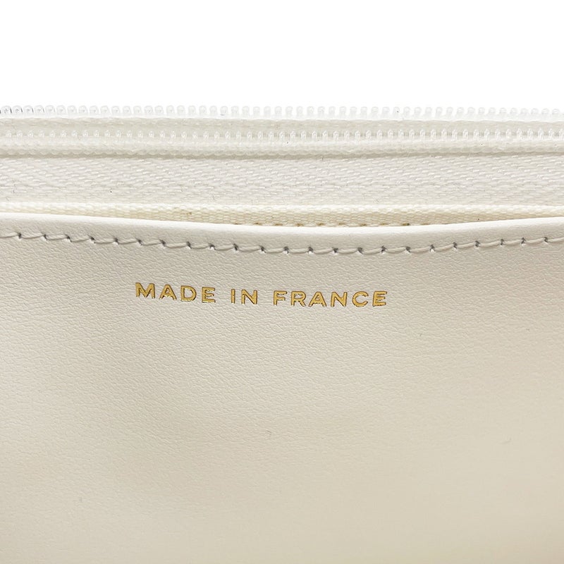 シャネル チェーンウォレット クラシック マトラッセ ココマーク キャビアスキン AP0250 CHANEL 財布 白