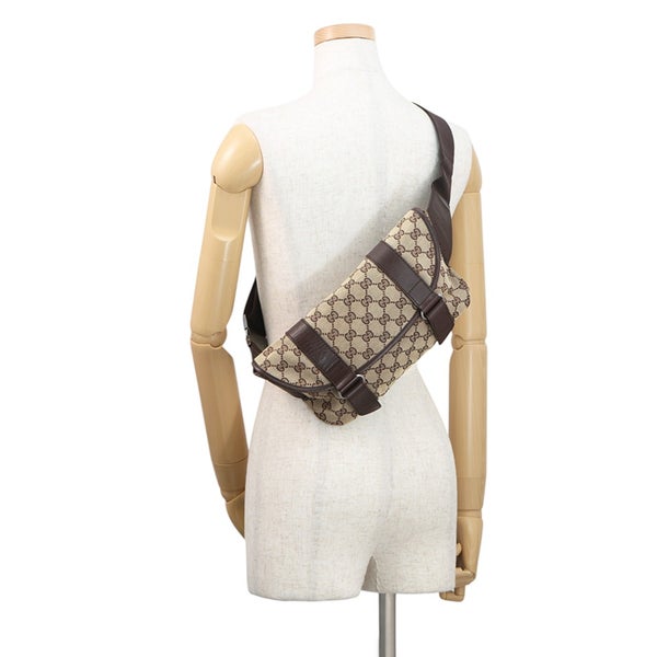 グッチ ボディバッグ GGキャンバス/レザー 145851 GUCCI ウエストバッグ