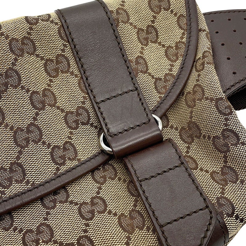 グッチ ボディバッグ GGキャンバス/レザー 145851 GUCCI ウエストバッグ
