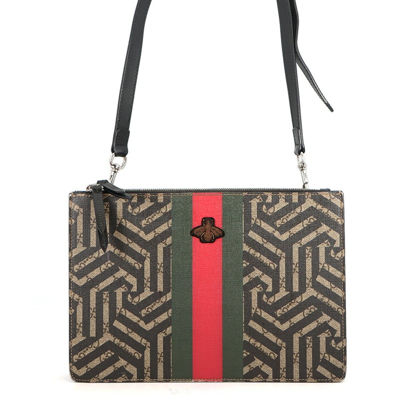 グッチ ショルダーバッグ GGカレイド/レザー シェリー ビー 450953 GUCCI 黒