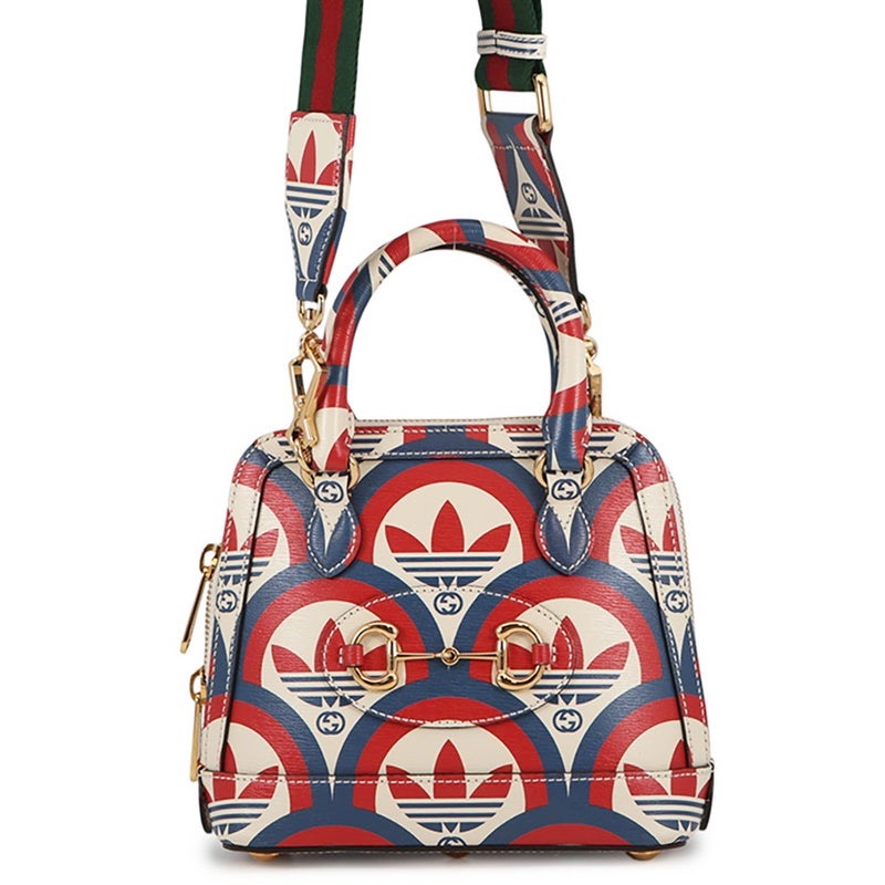 グッチ ハンドバッグ ホースビット1955 ミニ トップハンドル アディダスコラボ 677212 GUCCI 2wayショルダー 白