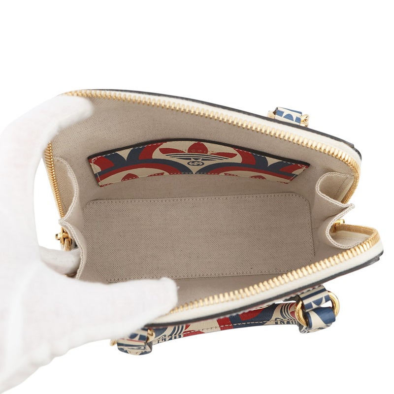 グッチ ハンドバッグ ホースビット1955 ミニ トップハンドル アディダスコラボ 677212 GUCCI 2wayショルダー 白