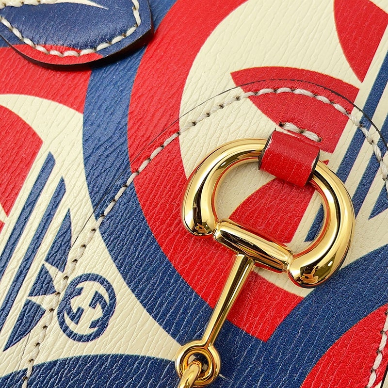 グッチ ハンドバッグ ホースビット1955 ミニ トップハンドル アディダスコラボ 677212 GUCCI 2wayショルダー 白