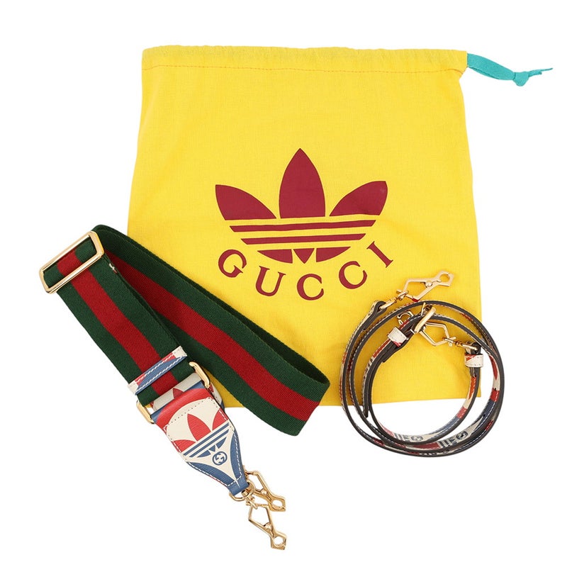 グッチ ハンドバッグ ホースビット1955 ミニ トップハンドル アディダスコラボ 677212 GUCCI 2wayショルダー 白