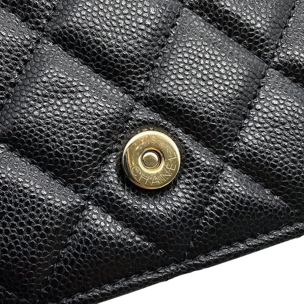 シャネル チェーンフォンケース マトラッセ ココマーク キャビアスキン AP3744 CHANEL スマホケース 黒