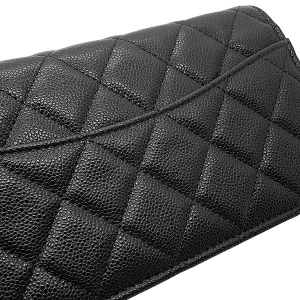 シャネル チェーンフォンケース マトラッセ ココマーク キャビアスキン AP3744 CHANEL スマホケース 黒
