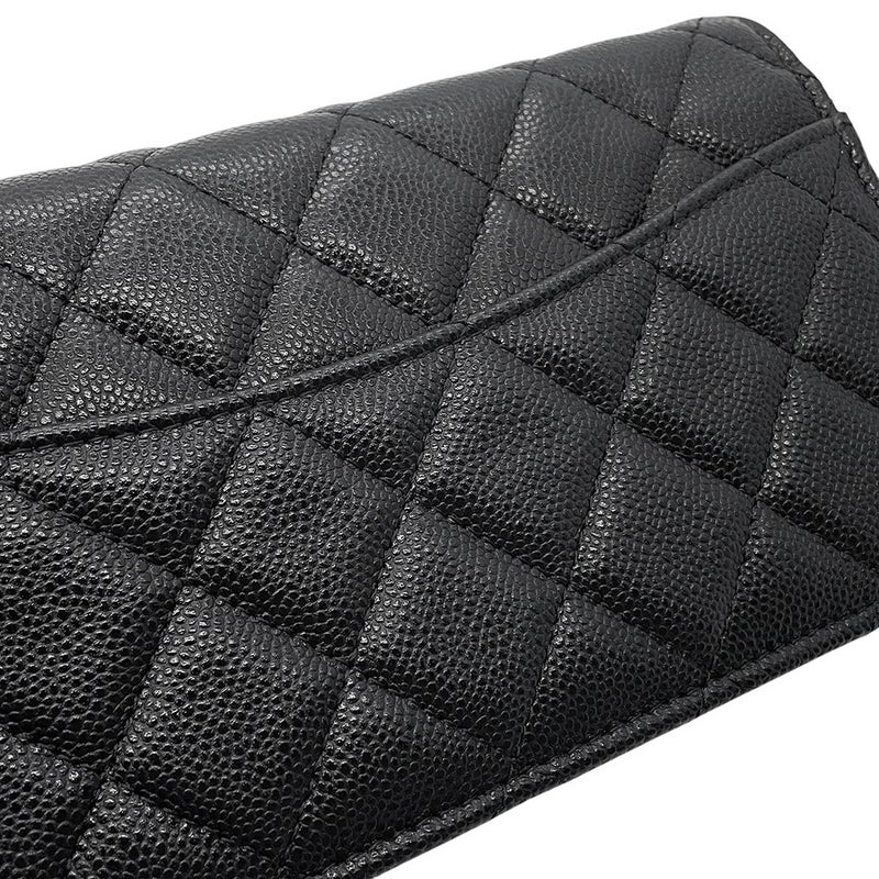 シャネル チェーンフォンケース マトラッセ ココマーク キャビアスキン AP3744 CHANEL スマホケース 黒
