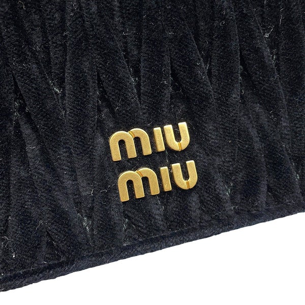ミュウミュウ チェーンショルダーバッグ マテラッセ ベロア 5BP065 Miu Miu 2way 黒