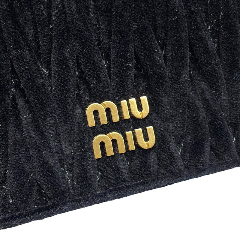 ミュウミュウ チェーンショルダーバッグ マテラッセ ベロア 5BP065 Miu Miu 2way 黒