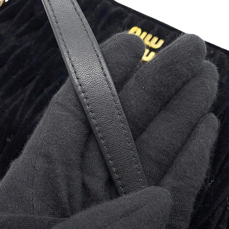 ミュウミュウ チェーンショルダーバッグ マテラッセ ベロア 5BP065 Miu Miu 2way 黒