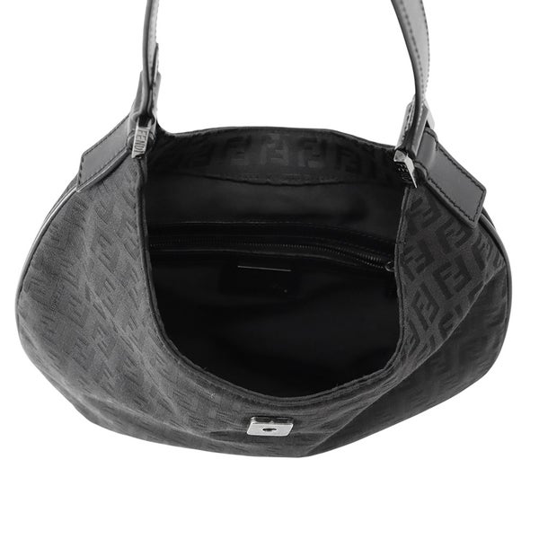 フェンディ ハンドバッグ ズッキーノ ワンショルダーキャンバス/レザー FENDI ショルダーバッグ 黒
