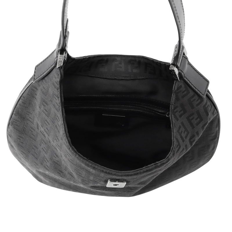 フェンディ ハンドバッグ ズッキーノ ワンショルダーキャンバス/レザー FENDI ショルダーバッグ 黒