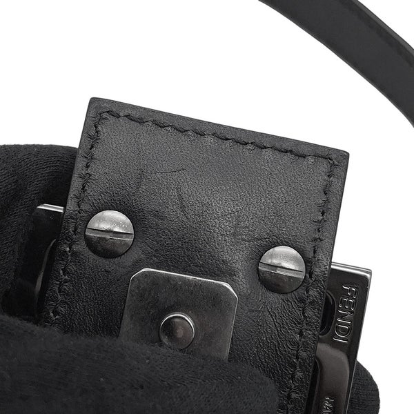 フェンディ ハンドバッグ ズッキーノ ワンショルダーキャンバス/レザー FENDI ショルダーバッグ 黒