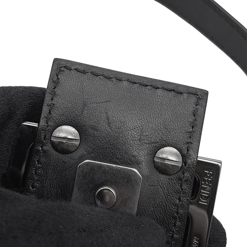 フェンディ ハンドバッグ ズッキーノ ワンショルダーキャンバス/レザー FENDI ショルダーバッグ 黒