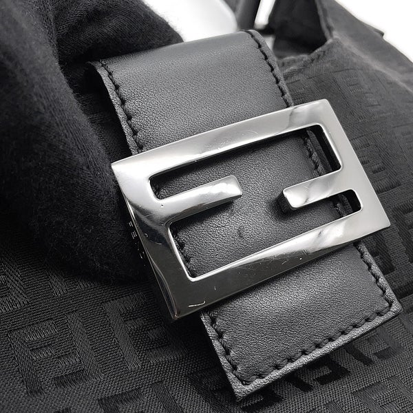 フェンディ ハンドバッグ ズッキーノ ワンショルダーキャンバス/レザー FENDI ショルダーバッグ 黒