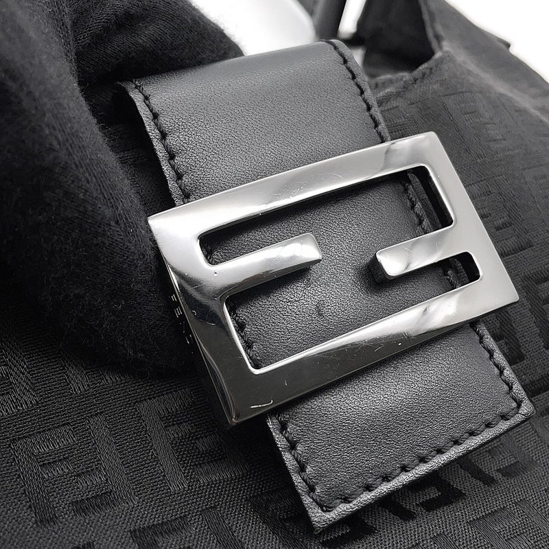 フェンディ ハンドバッグ ズッキーノ ワンショルダーキャンバス/レザー FENDI ショルダーバッグ 黒