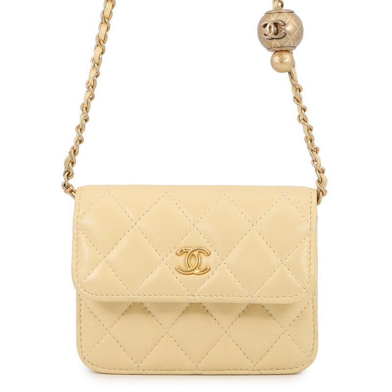 シャネル チェーンショルダーバッグ ミニ マトラッセ ココボール ラムスキン AP1628 CHANEL ミニバッグ