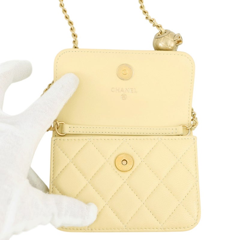 シャネル チェーンショルダーバッグ ミニ マトラッセ ココボール ラムスキン AP1628 CHANEL ミニバッグ