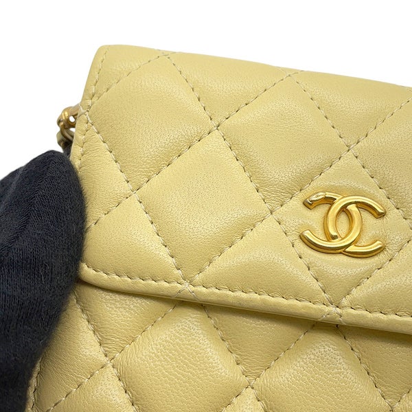 シャネル チェーンショルダーバッグ ミニ マトラッセ ココボール ラムスキン AP1628 CHANEL ミニバッグ