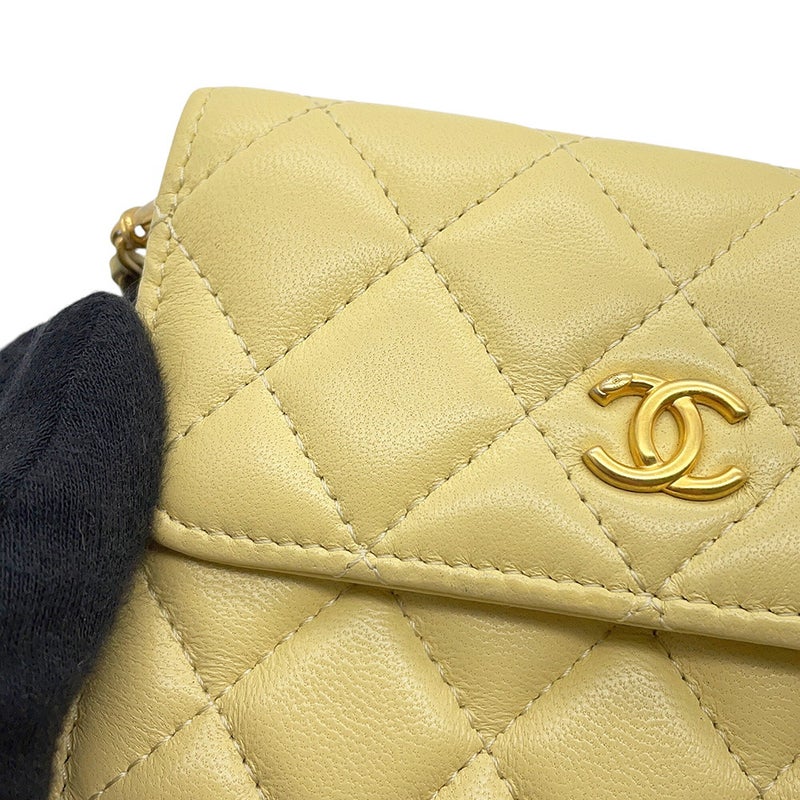 シャネル チェーンショルダーバッグ ミニ マトラッセ ココボール ラムスキン AP1628 CHANEL ミニバッグ