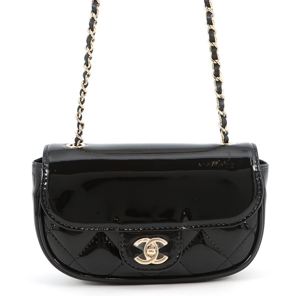 CHANEL黒シャネル ショルダーバッグ がま口ボストン型 ノベルティ CHANEL シャネル ノベルティ ミニバッグ ショルダーバッグ ブラック