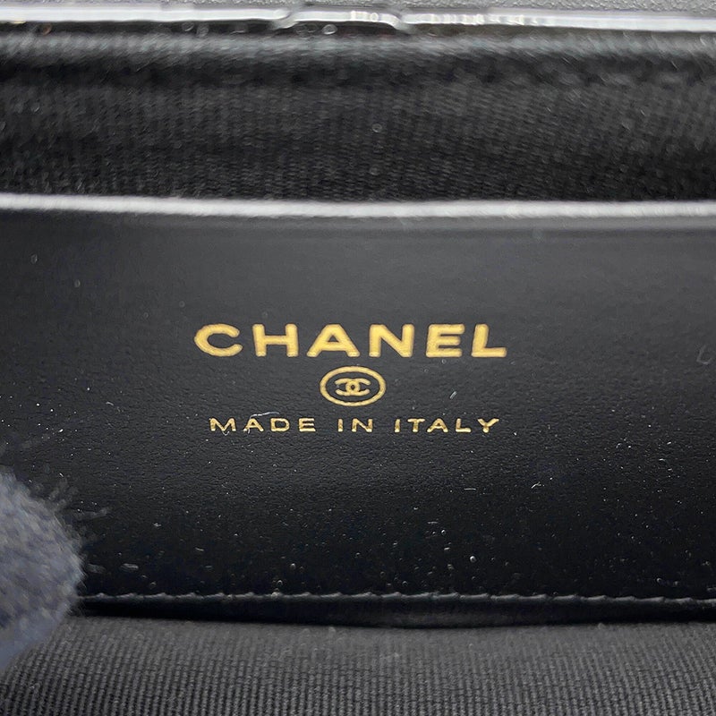 シャネル チェーンショルダーバッグ ココマーク マトラッセ パテント CHANEL ノベルティ 黒