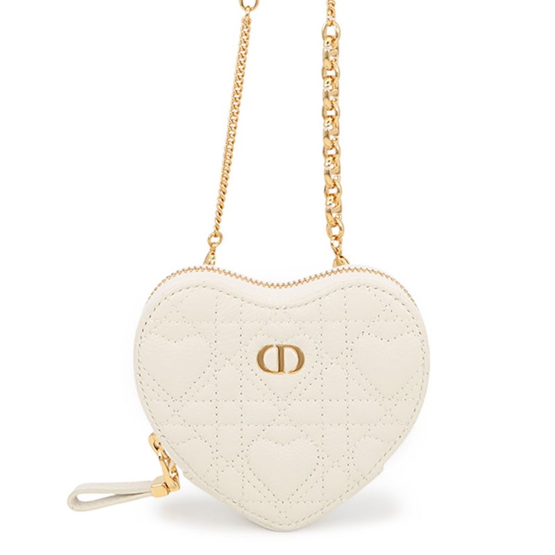 クリスチャン・ディオール チェーンショルダーポーチ ディオールアムール Caro ハート カーフレザー S5097UNID Christian Dior