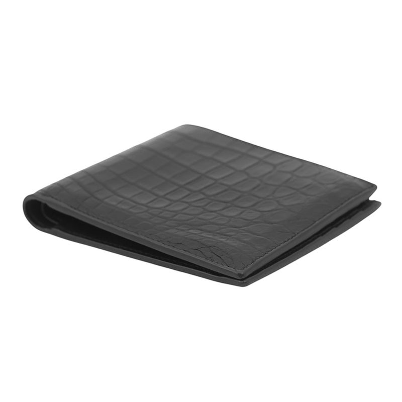 ボッテガヴェネタ 二つ折り財布 クロコダイル 113993 BOTTEGA VENETA 黒