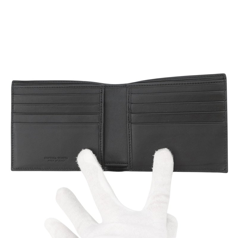 ボッテガヴェネタ 二つ折り財布 クロコダイル 113993 BOTTEGA VENETA 黒