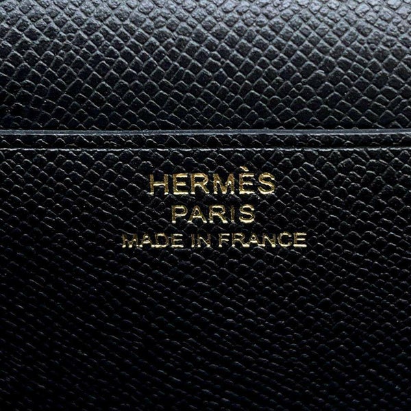 エルメス 長財布 ベアンスフレ ブラック/ゴールド金具 ヴォーマダム B刻印 HERMES 財布 黒
