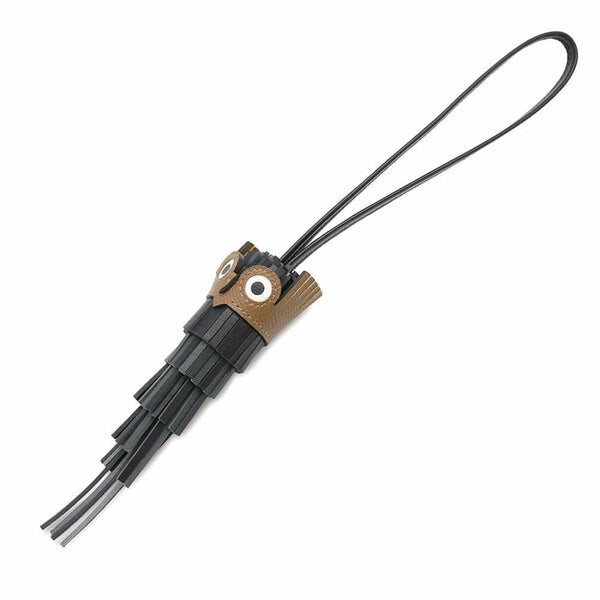 エルメス バッグチャーム シュエット ブラック/グリミスティ/アルザン ラムスキン/スイフト W刻印 フクロウ