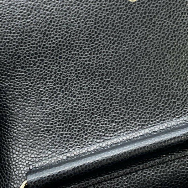 シャネル チェーンウォレット マトラッセ ココマーク キャビアスキン CHANEL 財布 ブラック 黒