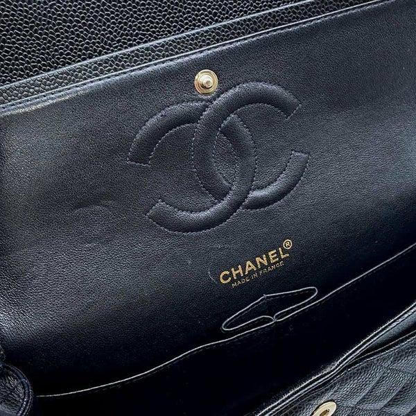 シャネル チェーンショルダーバッグ マトラッセ25 ココマーク キャビアスキン ダブルチェーン A01112 CHANEL 黒