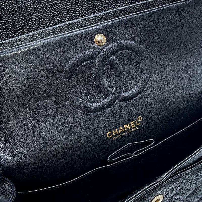 シャネル チェーンショルダーバッグ マトラッセ25 ココマーク キャビアスキン ダブルチェーン A01112 CHANEL 黒