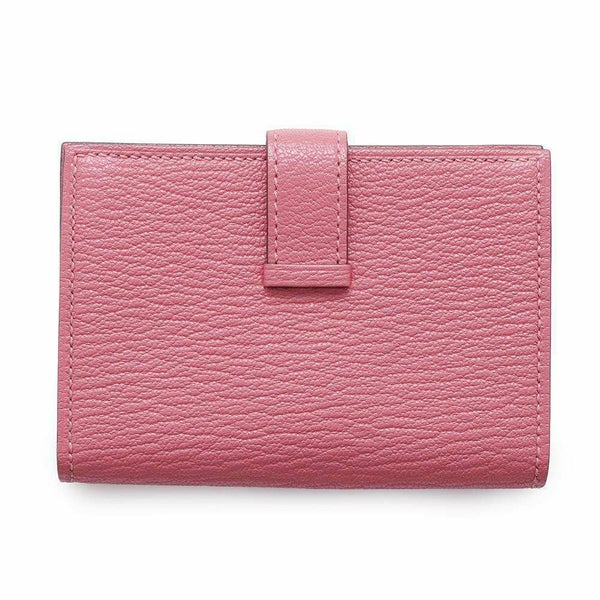 エルメス カードケース ベアン ミニ ローズアザレ/シルバー金具 シェブルミゾル D刻印 シェーブル 名刺入れ