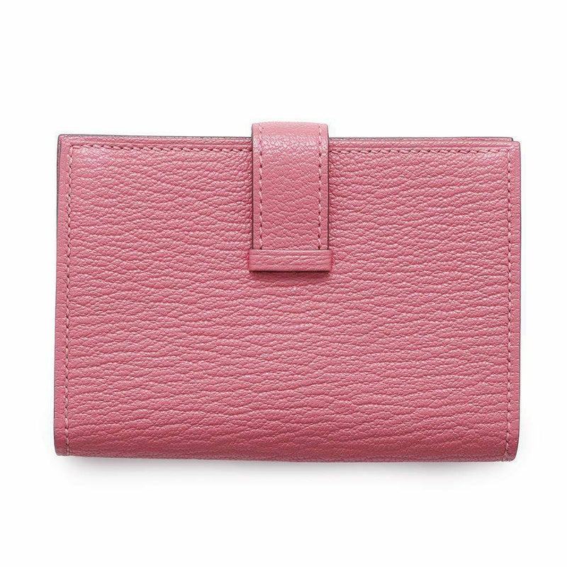 エルメス カードケース ベアン ミニ ローズアザレ/シルバー金具 シェブルミゾル D刻印 シェーブル 名刺入れ