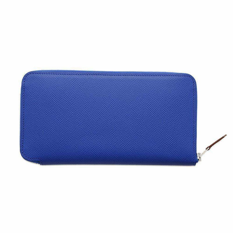 エルメス 長財布 アザップロング シルクイン ブルーロイヤル/シルバー金具 エプソン U刻印 財布