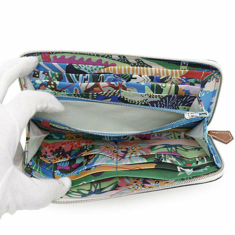 エルメス 長財布 アザップロング シルクイン ヴェールフィズ/シルバー金具 エプソン B刻印 財布