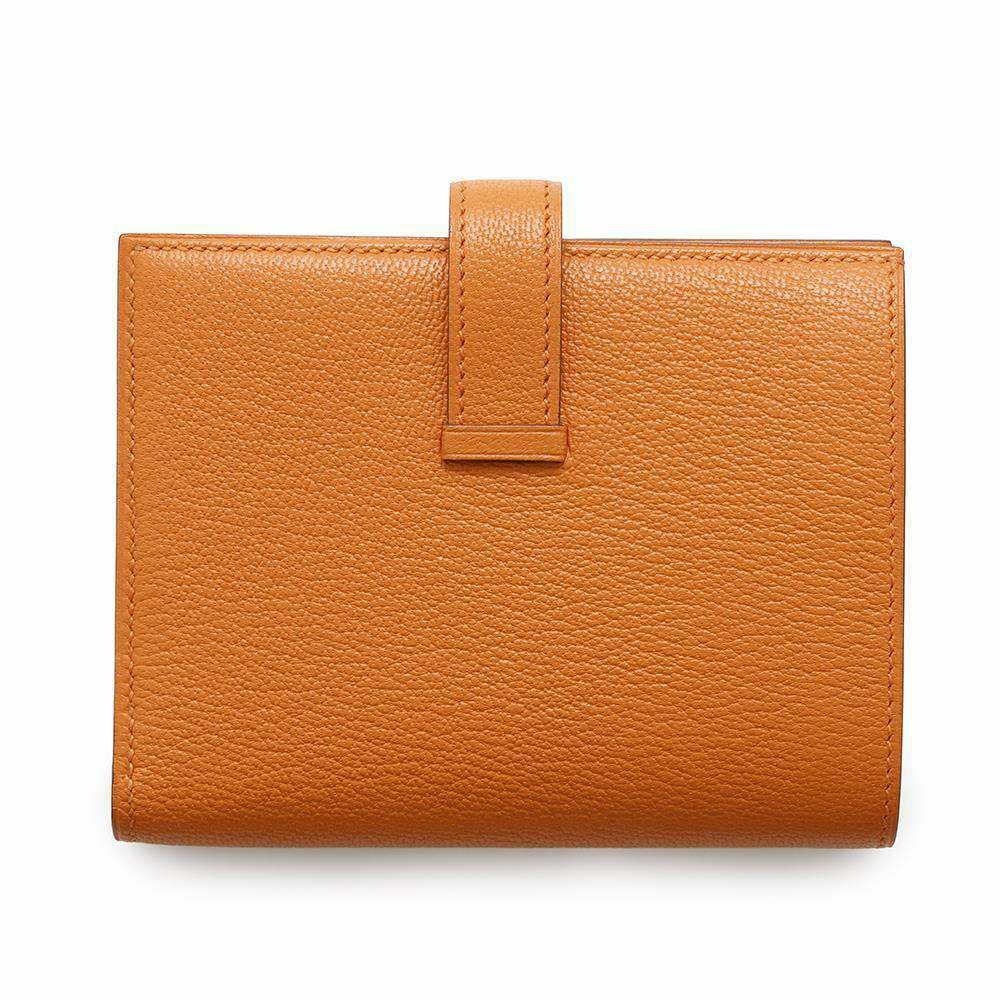 エルメス　ベアン コンパクト　美品　財布　２つ折り　オレンジ　ピンク HERMES（エルメス） （新品・未使用品）エルメス ベアン ミニ