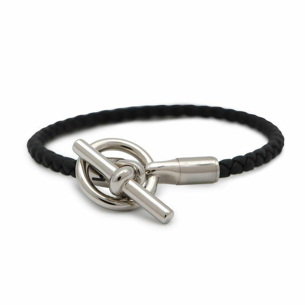 エルメス ブレスレット グレナン ブラック/シルバー金具 スイフト