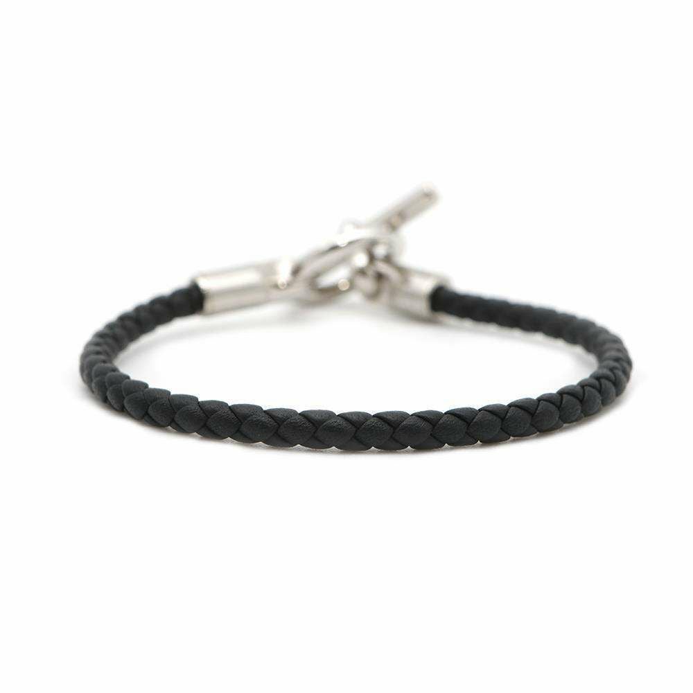 エルメス ブレスレット グレナン ブラック/シルバー金具 スイフト