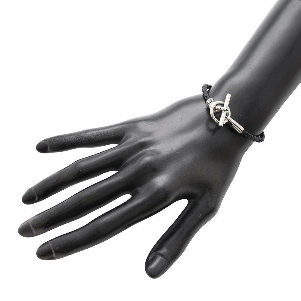 エルメス ブレスレット グレナン ブラック/シルバー金具 スイフト