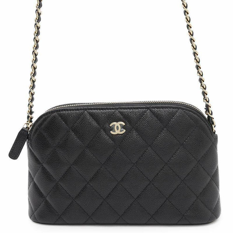 シャネル チェーンショルダーバッグ マトラッセ ココマーク キャビアスキン タイムレスクラシック AP4016 CHANEL バッグ 黒