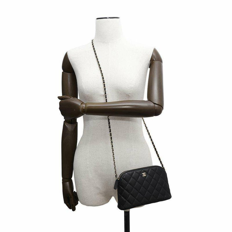 シャネル チェーンショルダーバッグ マトラッセ ココマーク キャビアスキン タイムレスクラシック AP4016 CHANEL バッグ 黒