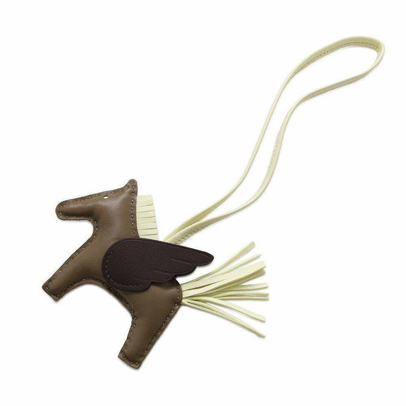 エルメス バッグチャーム ロデオPM ペガサス エトゥープ/ルージュセリエ/ジョーヌミルトン ラムスキン B刻印